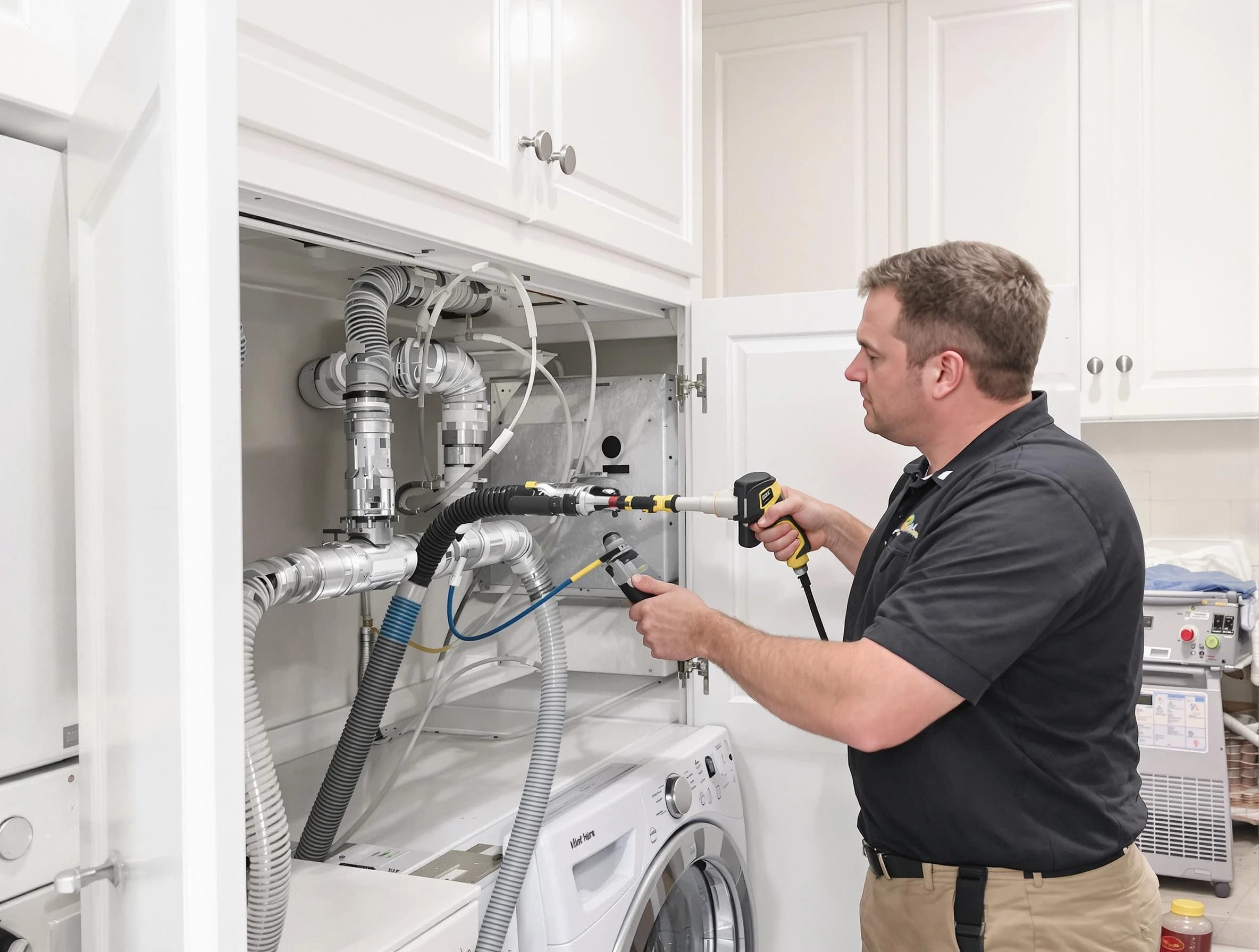 Nashville Dryer Vent Cleaning professional removing severe blockage from a clogged dryer vent in Nashville
