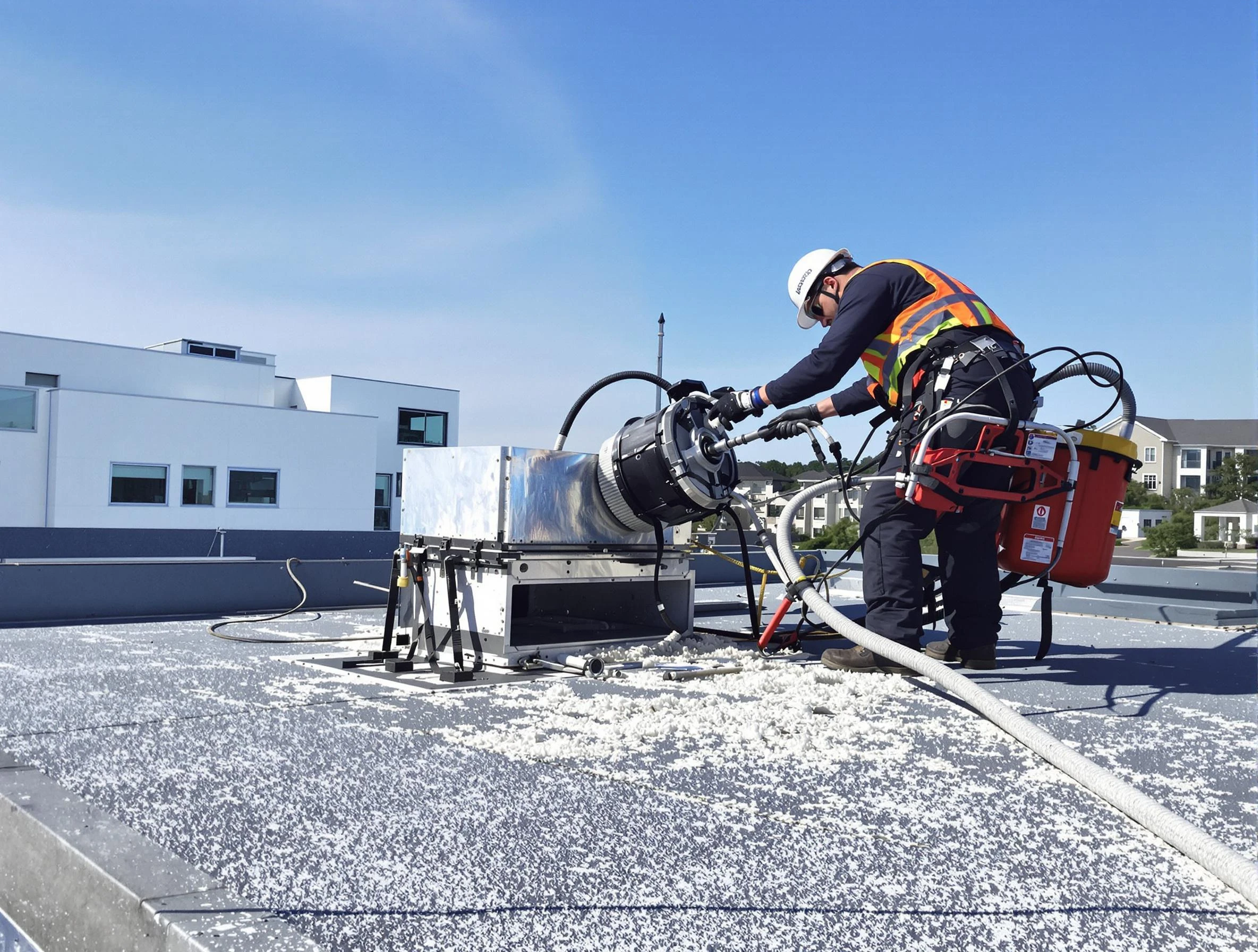 Cleaning Dryer Vent On Roof in Nashville