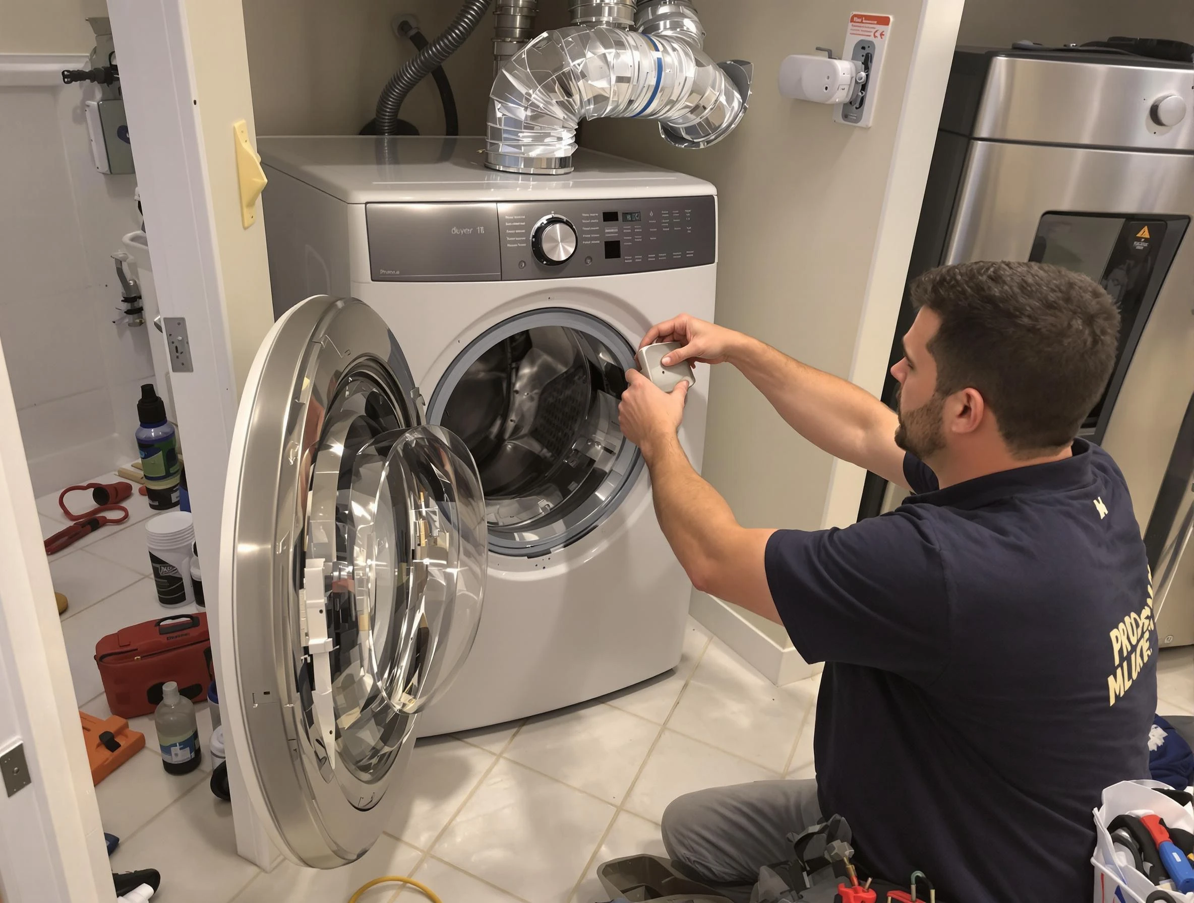 Nashville Dryer Vent Cleaning technician performing precise dryer vent hose installation in Nashville