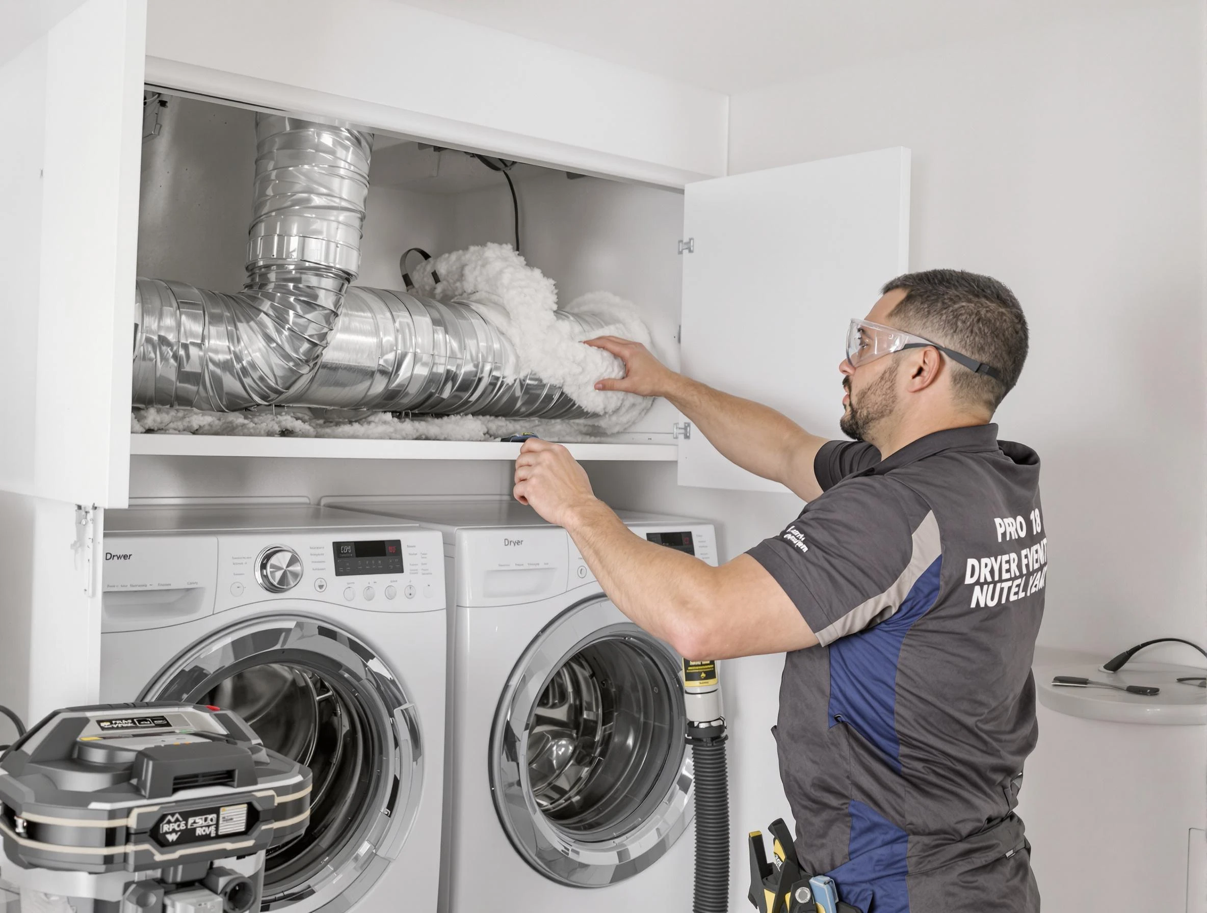 Nashville Dryer Vent Cleaning certified technician performing specialized gas dryer vent cleaning in Nashville